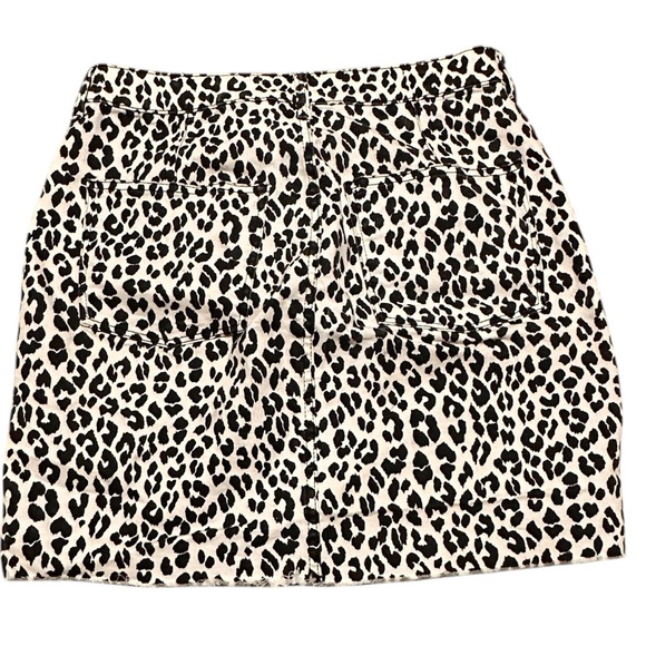 H&M Leopard Print Denim Mini Skirt, size 10 - Picture 6 of 6